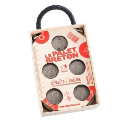 MECABOIS  Jeu Le palet Breton - 12 palets + 1 maitre - Fabrique en France