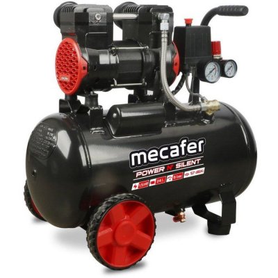 MECAFER  Power N'Silent 24L - Compresseur sans huile 1,5 HP - 8 bar