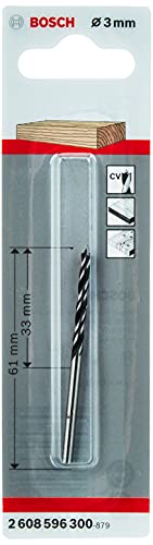 BOSCH M&egrave;che h&eacute;lico&iuml;dale sandard &agrave; bois &Oslash;3mm Longueur 61mm  2608596300