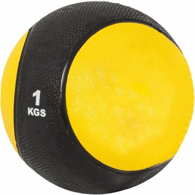 GORILLA SPORTS M&eacute;decine ball de 1 KG -  jaune/noir - ballon de musculation