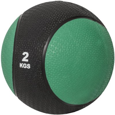 GORILLA SPORTS M&eacute;decine ball de 2 KG - vert fonc&eacute;/noir - ballon de musculation