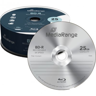 MediaRange - 25 x BD-R - 25 Go 6x - spindle