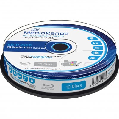 MEDIARANGE  MR500 25Go BD-R 10pi&egrave;ce(s) disque vierge Blu-Ray, Disques Blu-ray