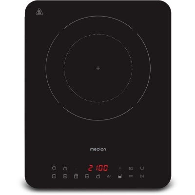MEDION  MD 100090 - Plaque &agrave; induction 2000 W - Verre noir - 1 zone