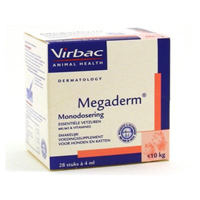 MEGADERM  Monodose Compl&eacute;ments Alimentaires Allergies Pour Chiens Petits Et Chats 28 Sachets De 4 Ml