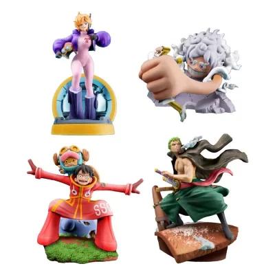 MEGAHOUSE  Figurines One Piece Petitrama Logbox - Set de 4