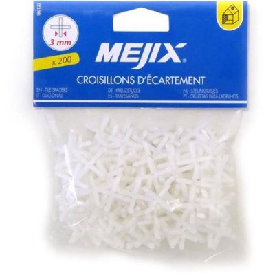 MEJIX  180123 Pack de 200 Croisillons d'&eacute;cartement 3 x 26 mm