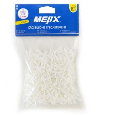 MEJIX  croisillons d'&eacute;cartement 2 mm x 500 pcs AUC3450811801223