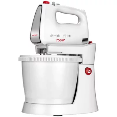 MPM M&eacute;langeur &agrave; P&acirc;tisserie avec Bol Rotative 3 L, 5 Vitesses + Turbo 750W Blanc  MMR-20Z