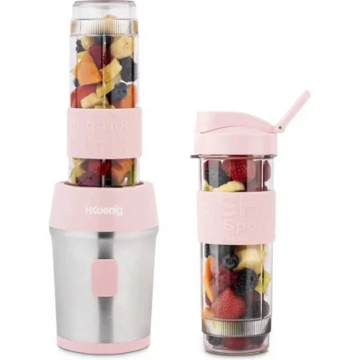H.KOENIG M&eacute;langeur en verre portatif , 300 W, 570 ml, rose