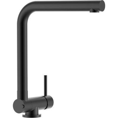 VIZIO M&eacute;langeur &eacute;vier cuisine chrome noir mat rabattable 4,5cm orientable - sous fen&ecirc;tre bec pivotant