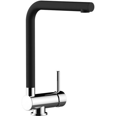 VIZIO M&eacute;langeur &eacute;vier cuisine noir rabattable 6 cm pour un &eacute;vier positionn&eacute; devant une fen&ecirc;tre