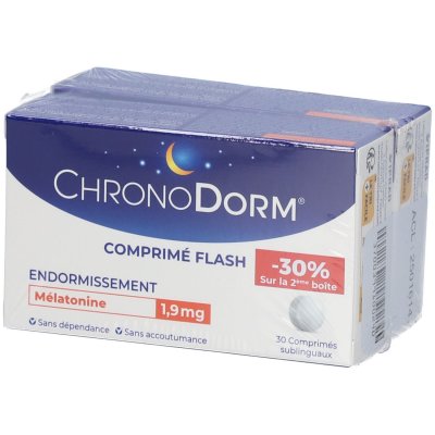LABORATOIRES IPRAD M&eacute;latonine 1.9mg Flash 2x30 Comprimes Sublinguaux Chronodorm
