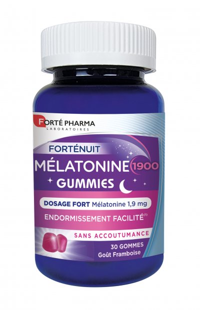 FORTE PHARMA M&eacute;latonine 1900 30 Gummies Fort&eacute; Nuit Go&ucirc;t Framboise Fort&eacute; Pharma