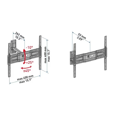 MELICONI  580408 - er-400 support mural inclinable