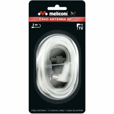 MELICONI  C&acirc;ble antenne - 75 Ohm - Adapteur m&acirc;le / m&acirc;le inclus - 2 m