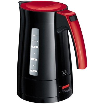 MELITTA  100301 bouilloire enjoy aqua 2400 w, 1,7 litres, noir/rouge