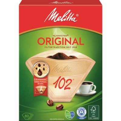 MELITTA HAUSHALT Melitta 102 Lot de 80 sacs filtrants pour ar&ocirc;mes Marron naturel