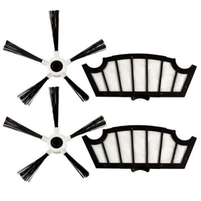 ELECTROLUX Menalux MRK04 2 Filtres Moteur + 2 Brosses Lat&eacute;rales pour Aspirateur Adaptable pour Hoover