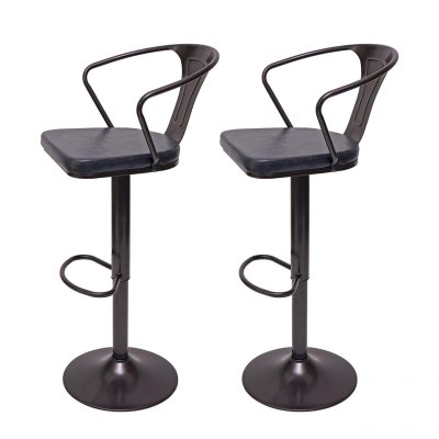 Mendler Lot 2 Tabourets de bar avec accoudoirs - Vintage