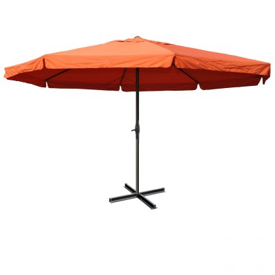 MENDLER  Parasol aluminium Meran Pro &oslash; 5m avec volant ~ terracotta
