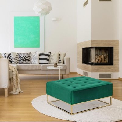 COTECOSY Menzzo Pouf, M&eacute;tal,Tissu, Taille Unique