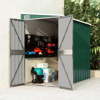 VIDAXL Mercatoxl - Abri de jardin mural Vert 118x194x178 cm Acier galvanis&eacute;