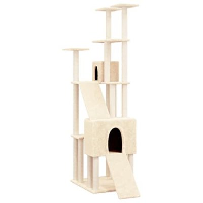VIDAXL Mercatoxl - Arbre &agrave; chat avec griffoirs en sisal Cr&egrave;me 190 cm