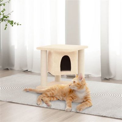 VIDAXL Mercatoxl - Arbre &agrave; chat avec griffoirs en sisal Cr&egrave;me 37 cm