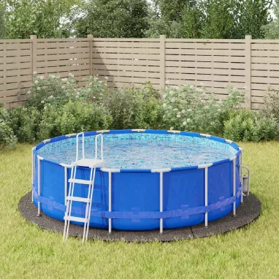 VIDAXL Mercatoxl - B&acirc;che de piscine gris clair &Oslash;396 cm g&eacute;otextile polyester