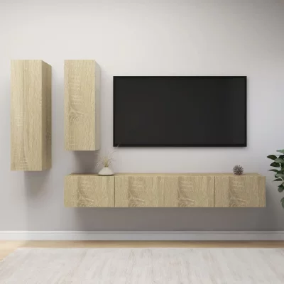 VIDAXL Mercatoxl - Ensemble de meuble tv 4 pcs Ch&ecirc;ne sonoma Agglom&eacute;r&eacute;