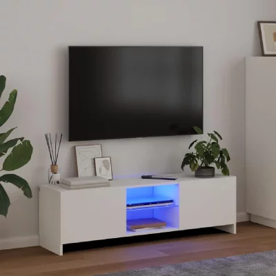 VIDAXL Mercatoxl - Meuble tv avec lumi&egrave;res led Blanc 120x30x35,5 cm