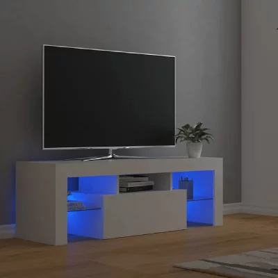 VIDAXL Mercatoxl - Meuble tv avec lumi&egrave;res led Blanc 120x35x40 cm