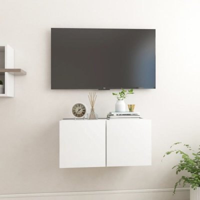 VIDAXL Mercatoxl - Meuble tv suspendu Blanc 60x30x30 cm
