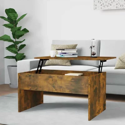Mercatoxl - Table basse Ch&ecirc;ne fum&eacute; 80x50,5x41,5 cm Bois d'ing&eacute;nierie