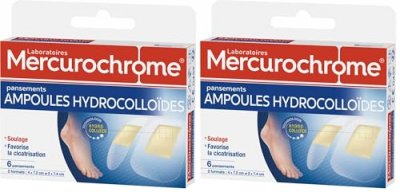 MERCUROCHROME  Pansements Hydrocollo&iuml;des Ampoules 2 Formats boite de 6