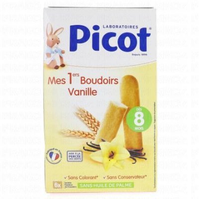PICOT Mes 1ers Boudoirs Vanille Des 8 Mois 6 Sachets De 4 Boudoirs 