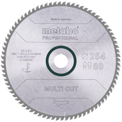 METABO  628093000 - Hoja de sierra MultiCutProf 254x30, 80 FZ/TZ 5&deg;