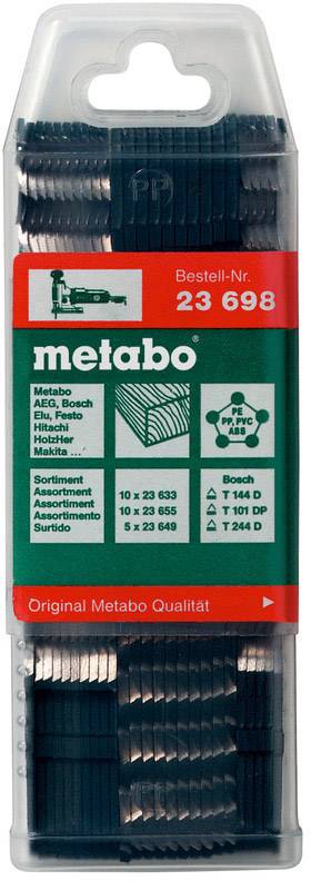 METABO  - assortiment 4 lames de scies sauteuses pour bois 25 pi&egrave;ces