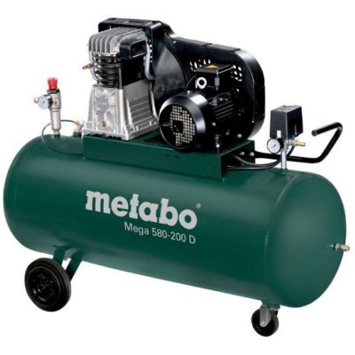 METABO  - compresseur 3 kw 11 bar 395 l/min cuve 200 l - mega 580-200 d