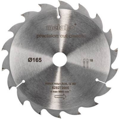 Metabo - lame de scie circulaire classic 165x1.6x20 mm 18 dents wz