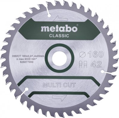 METABO  Lame de scie ""multi cut - classic"", 160x2,2/1,4x20 Z42 FZ/TZ 5&deg; - 628277000
