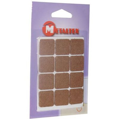 METALTEX  2047381 Patins de Feutre Carr&eacute; Argent Lot de 12