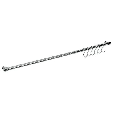 Metaltex Tringle 78 cm + 6 Crochets-LONARDO, M&eacute;tal, Argente