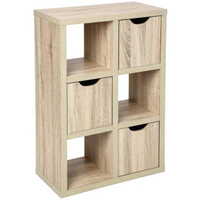 Meuble 6 cubes 3 portes ""bivoak"" naturel