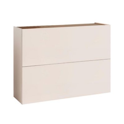 Meuble &agrave; chaussures 2 portes abattantes laqu&eacute; beige poudr&eacute; &agrave; poser au
