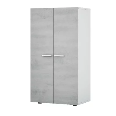 Meuble &agrave; chaussures 2 portes coloris blanc / ciment en m&eacute;lamine - dim: 103 x 55 x 36 cm -pegane-