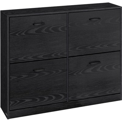 Meuble &agrave; chaussures 4 portes battantes 24 x 105,5 x 82,7 cm noir