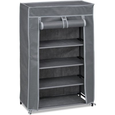 Meuble &agrave; chaussures en tissu Pendo - L. 60 x H. 90 cm - Gris