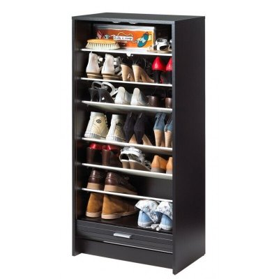 Meuble &agrave; chaussures noir 7 tablettes - coloris: drapeau suisse 650